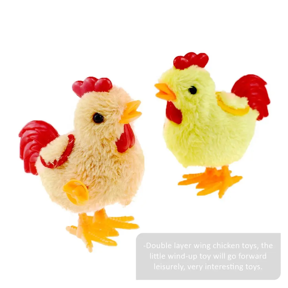 4Pcs Portable Jumping Chicks Toy For Kids Party Favors Christmas Toy Double Layer Wing Wind Up Chicken Mini Animal