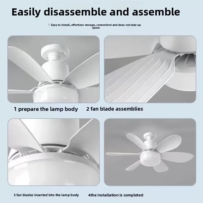 مروحة سقف بمقبس LED 40 وات مع ضوء، مراوح سقف لولبية 20.5 بوصة مع أضواء مع جهاز تحكم عن بعد، لغرفة النوم/المرآب/المطبخ #2