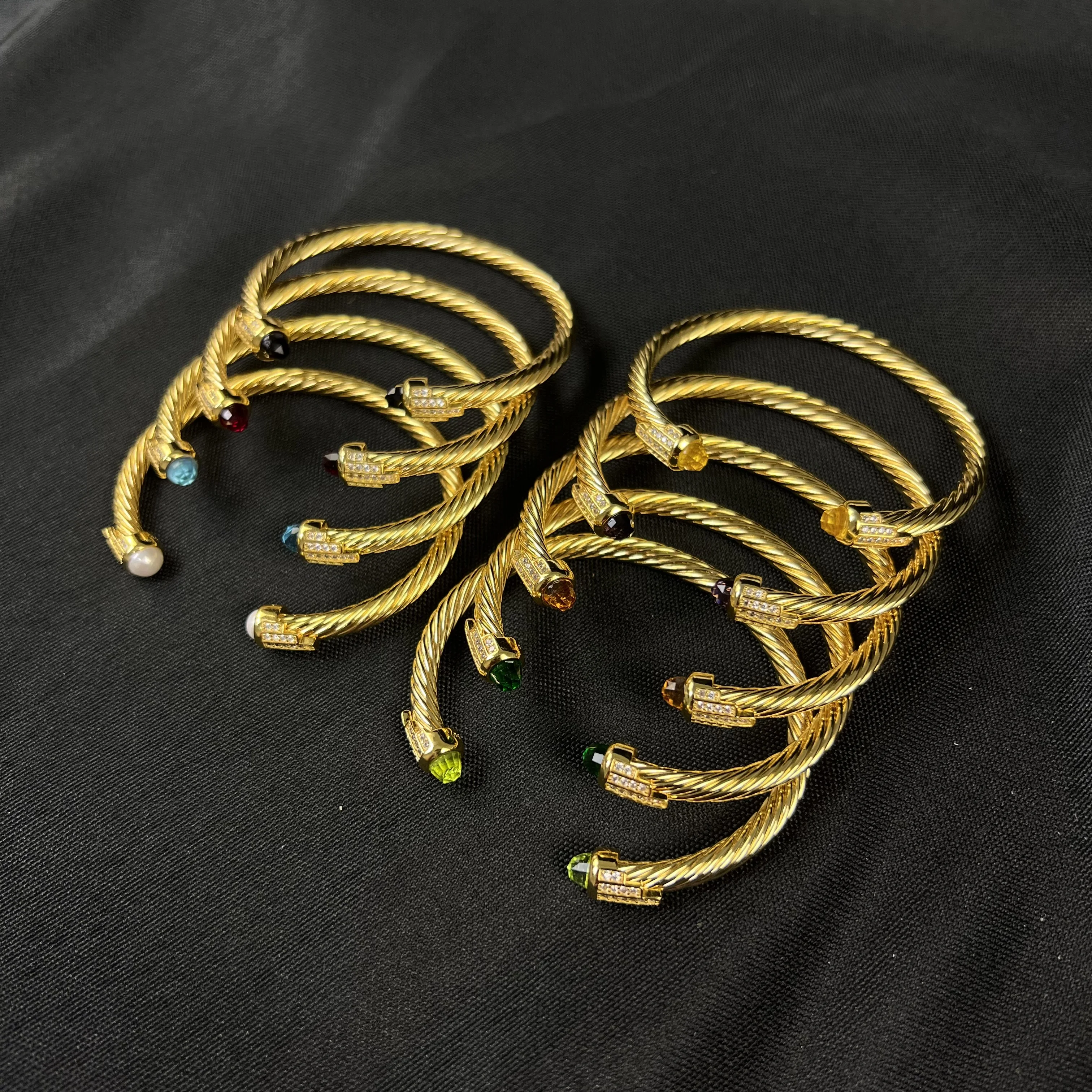 

S925 sterling silver 2025 new 5mm gold diamond crystal bracelet neutral fashion trend classic retro luxury jewelry gift