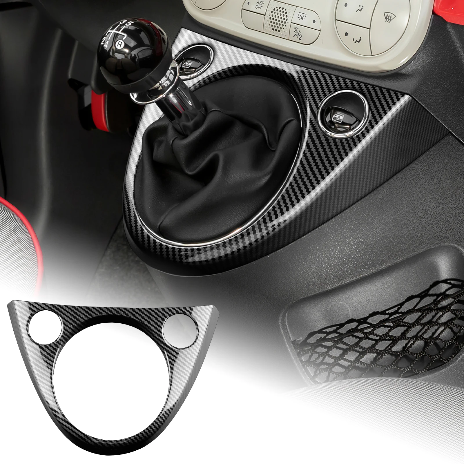 

Для Abarth 595 695 2016 2017 2018 2019 2020 2021 2022 2023 Fiat 500 2011-2023 LHD RHD ABS Carbon Fibre Pattern