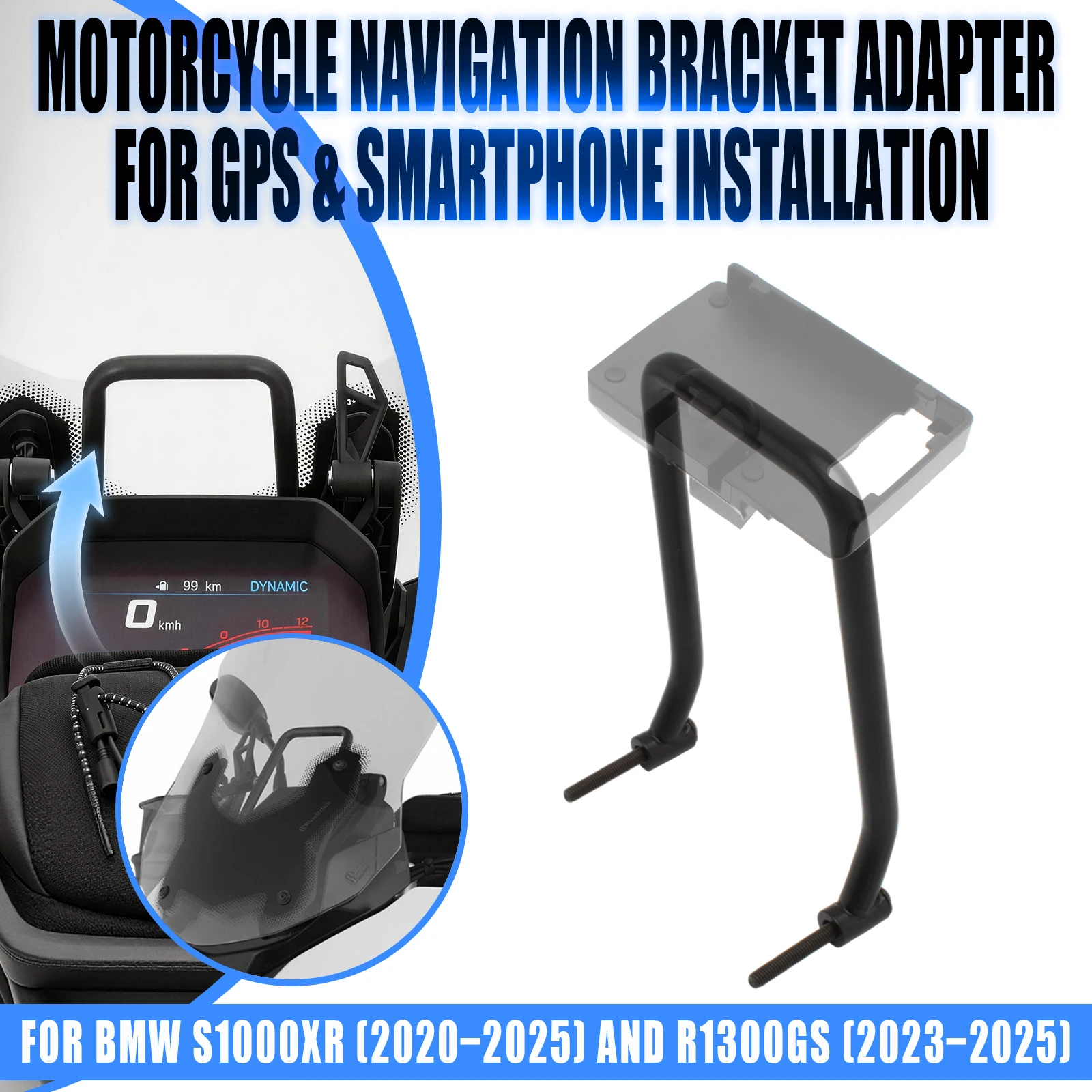 For BMW S1000XR R1300GS 2020 2021 2022 2023 2024-2026 Motorcycle GPS Navigation Bracket Phone Holder Mount Stand Adapter Plate