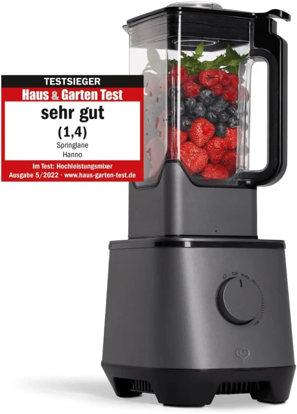 Hanno Batidora de Vaso de Alto Rendimiento - 2000 W, 32 000 RPM - Licuadora para Verduras y Frutas con Vaso de Batido