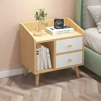 Luxury Beautiful Nightstand Wood Minimalist Modern Organizer Bedside Table Shelves Storage Simple Mesita De Noche Furniture