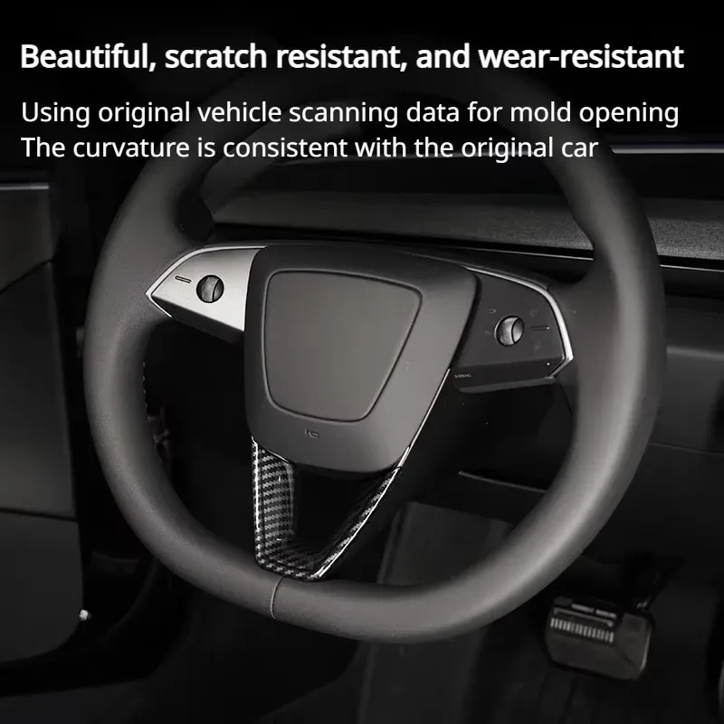 Steering Wheel Patch for Tesla Model 3 3+ ABS Carbon Fiber Decorative Sticker Modified Shell New Model Y Launch 2025 Accessories