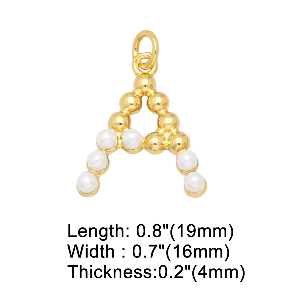 OCESRIO Fashion A to Z Letter pendant for Necklace Copper Gold Plated Handmade Name Alphabet Jewellery Making Supplies pdta772