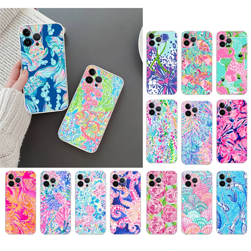 

Summer Animal Fish Flower Phone Case Carcasa Funda For iPhone 17 Pro Max Air 17 16 15 14 13 Pro Max 15 16 Pro 15Plus