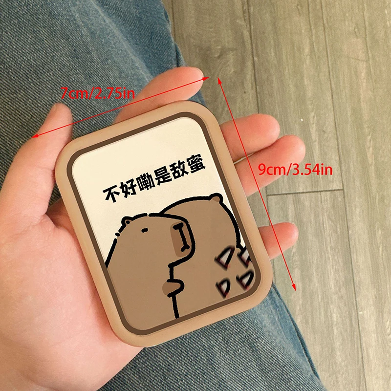 Capibala Travel Flip-Top Specchio per il trucco pieghevole Studente Desktop Specchio cosmetico bifacciale Donna Ragazza Rettangolo esterno