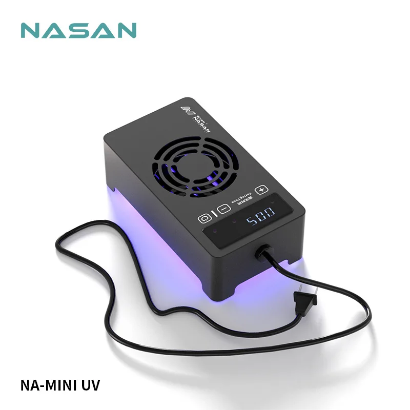 NASAN MINI UV Curing Box 22Leds Purple Light Source Curing Light Shadowless Glue OCA Curved Screen Curing Lamp Phone Repair Tool