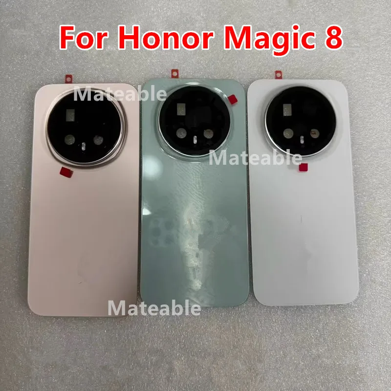 Magic8 Battery Back Cover For Honor Magic 8 Rear Housing Glass Case Replace Phone Repair Spare Parts + Camera Lens BKQ-AN80 AN00