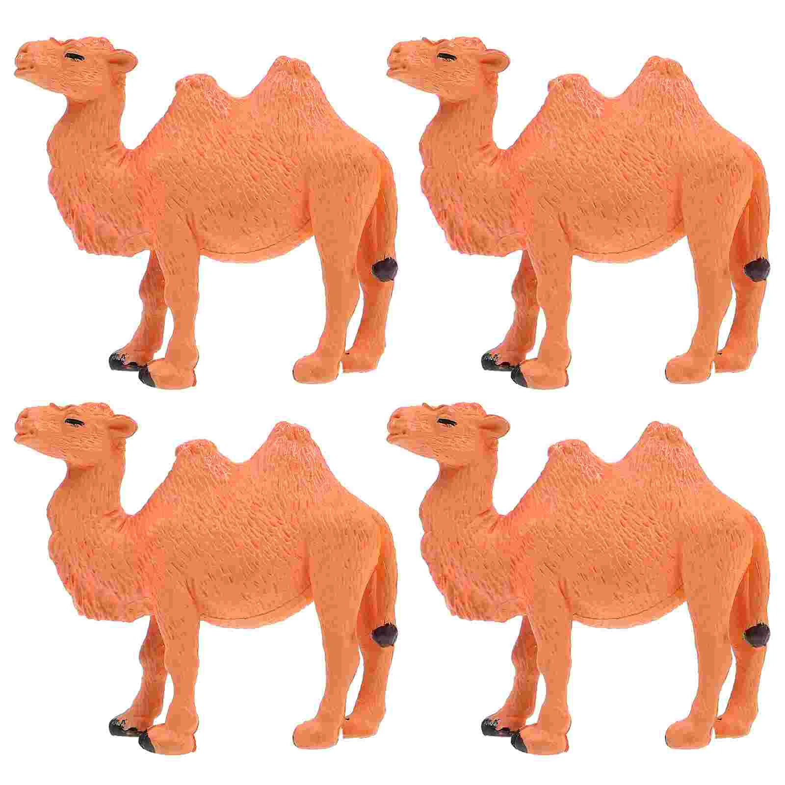 

4 PCS Mini Toys Camel Model Figure Puzzle Animal Ornament Simulation Child