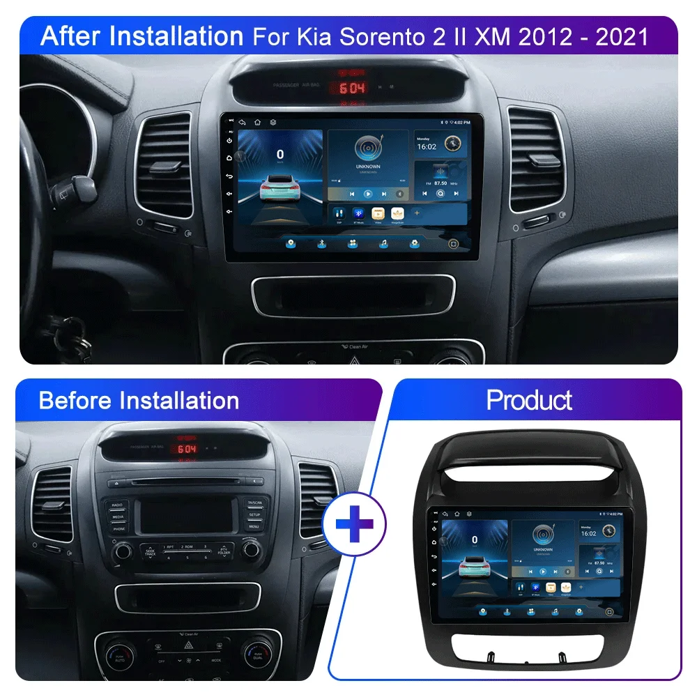 Android 16 2din Stereo autoraido For Kia Sorento 2 II XM 2012 - 2021 Car Multimedia Navigation GPS Carplay Radio DVD 4G+5G+WIFI