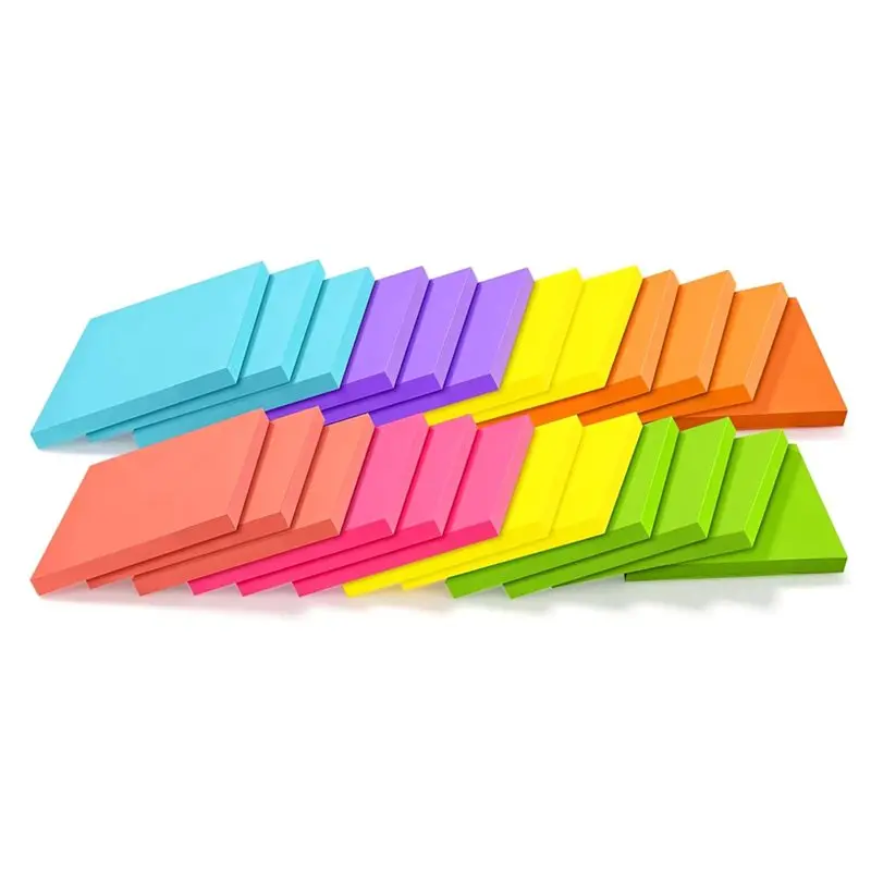 Delicate texture-Strong Adhesive 3 X 3 Sticky Notes- 24 Pack Self-Stick Note Pads, 2X Super Sticky For Offices& Classrooms Class