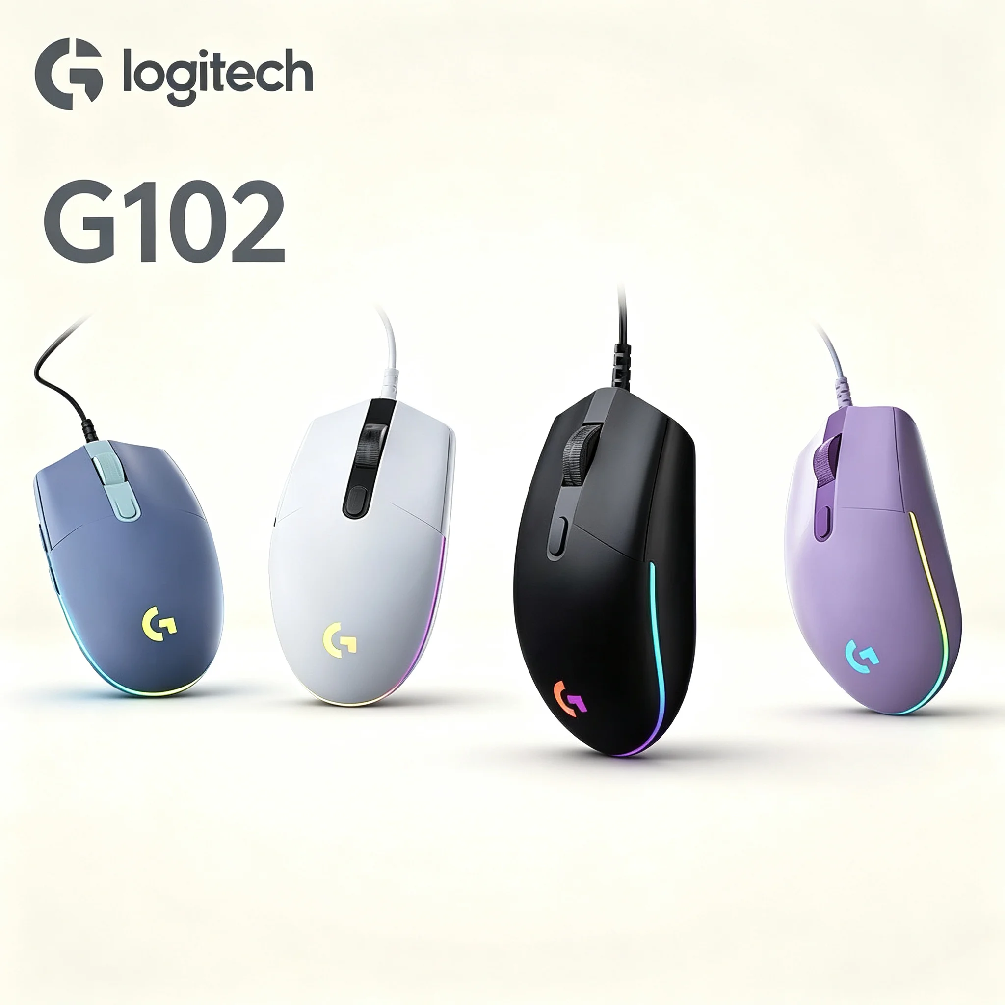 Logitech G102 Wired RGB Gaming Mouse 6 Programmable Buttons For CS2 PUBG LOL League of Legends Valorant PC Laptop Gamer Mice
