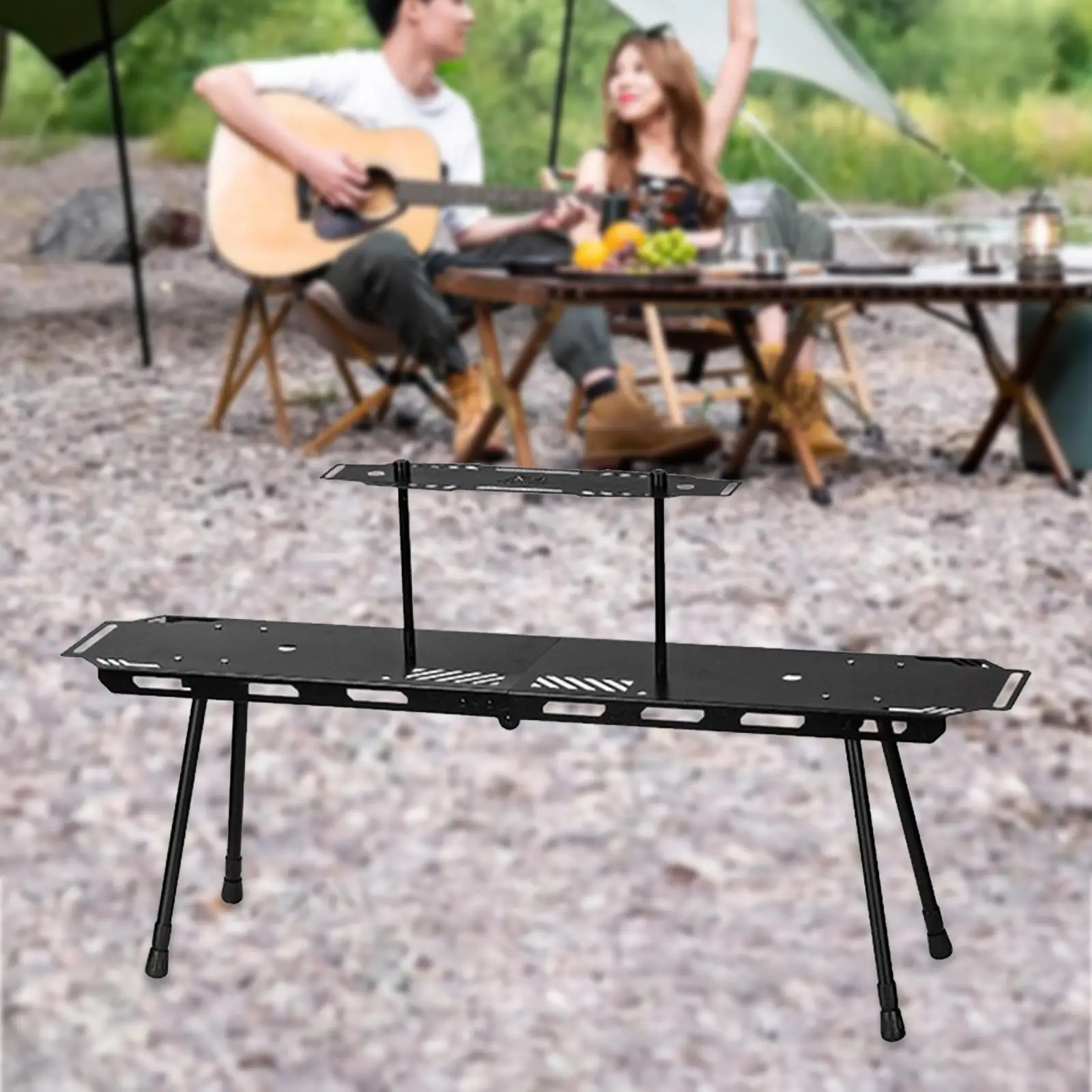 Extendable Igt Combination Table Iron Sturdy Versatile Detachable Camp Table for Fishing Parties Beach Trips Backyard Outdoor