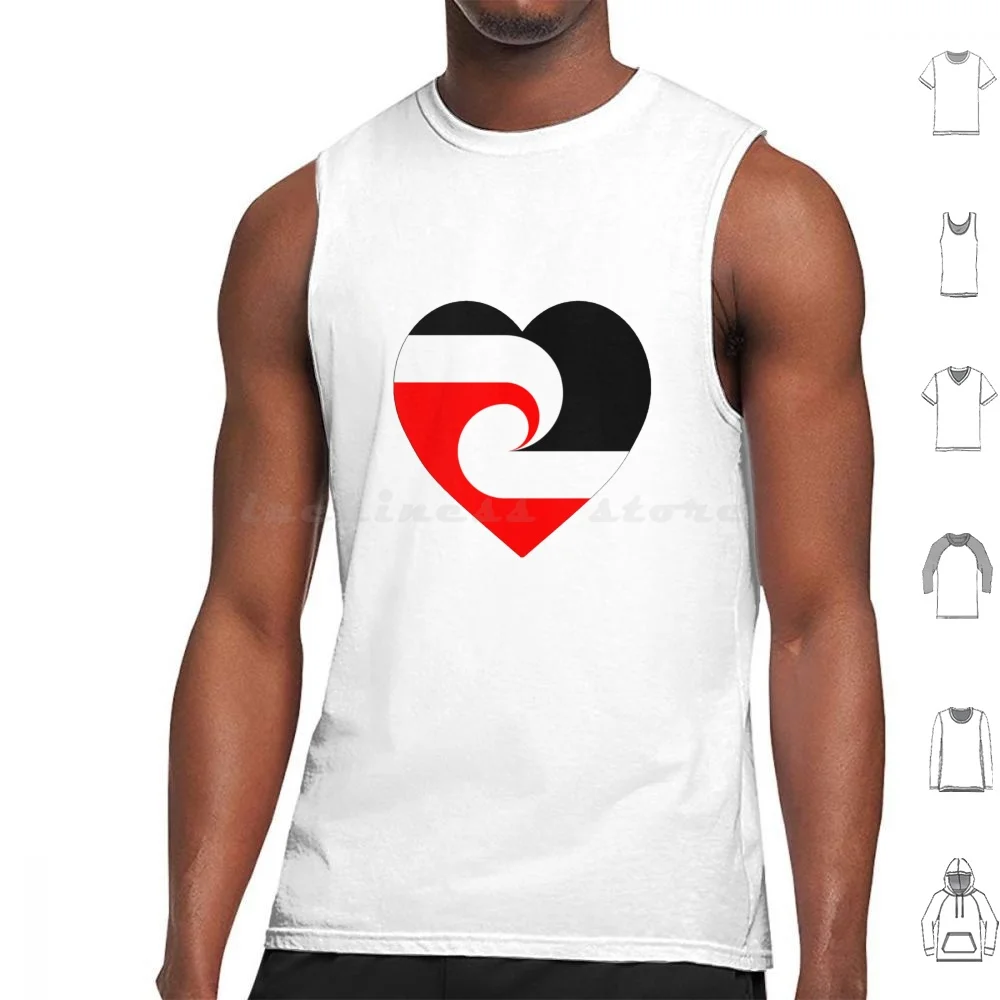 Maori corazón camisetas sin mangas estampado algodón Maori Nueva Zelanda Nz Kiwi Aotearoa Kia Ora Kiwi pájaro helecho Nz cultura Nz Baby Maori bebé