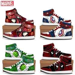 Marvel Anime Movies Sneakers Cartoon Figure Deadpool Hulk Iron Man Captain America Men Women Styles Running Shoes Birthday Gifts