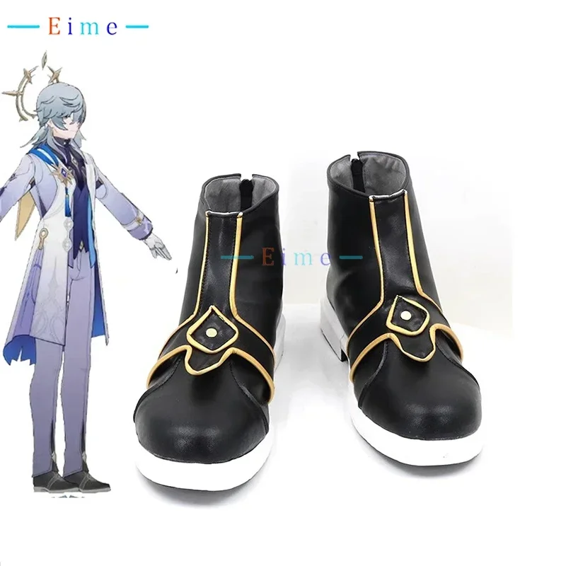 Sunday Cosplay Shoes Game Honkai Star Rail Cosplay Black Boots Big Size Halloween Carnival Props PU Leather Shoes Custom Made