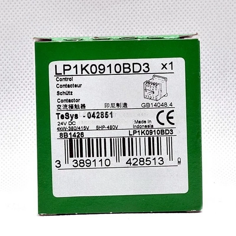 

Новый электрический контактор LP1K0910BD3, постоянный ток, 1НО, 24В, 9А, быстрая доставка