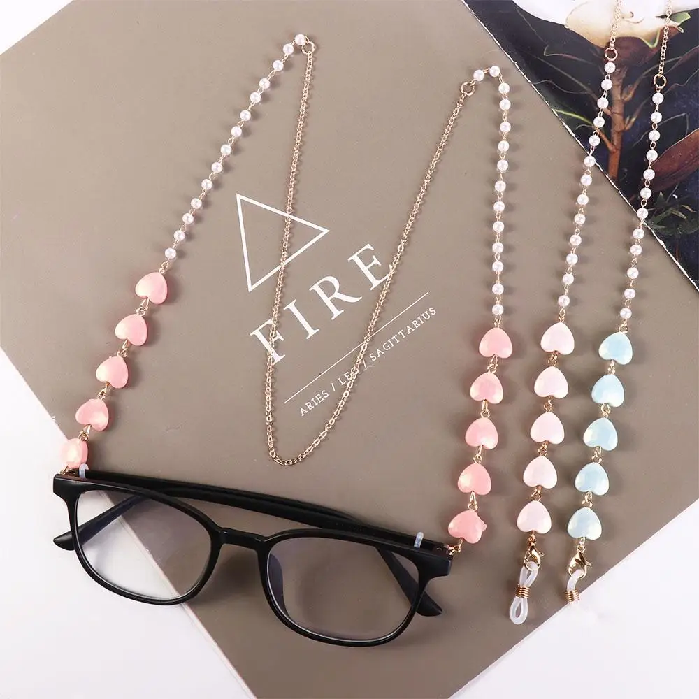 Mask Lanyard Neck Strap String Metal Chain Love Glasses Chains Pearl Sunglasses Chains Spectacle Cord Mask Anti-lost Chains