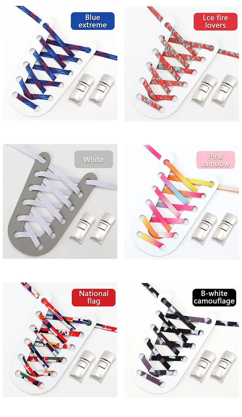 Cross Lock No Tie Schnürsenkel Flache elastische Schnürsenkel Candy Rainbow Gold Glitzer Gummibänder Schnürsenkel für Sneakers Erwachsene Kinder – Detail 8