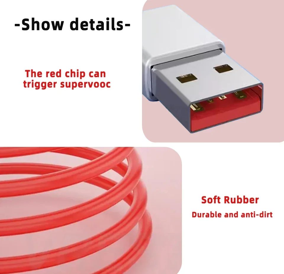كابل Oneplus الأصلي 90 درجة كابلات الألعاب من النوع C 100 وات 80 وات Supervooc شحن سريع لعبة الكوع Kabel One Plus 12 11r 10t مفتوحة #6