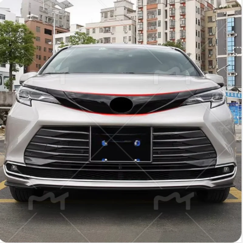 

For Toyota Sienna 2022 -2024 Front Stick Grille Grill Logo Cover Trim ABS Plastic Car Accessories Exterior Decoration Frame