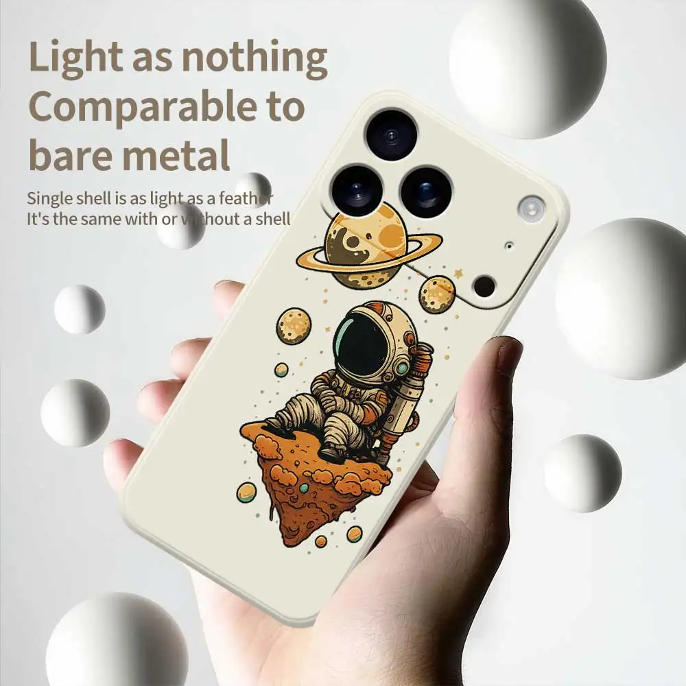 Funda de teléfono con planeta astronauta para iPhone 17 Pro Max 17 Air 16 15 14 13 12 11 Pro Max XS Max 7 8 Plus 16e 16 15Plus TPU