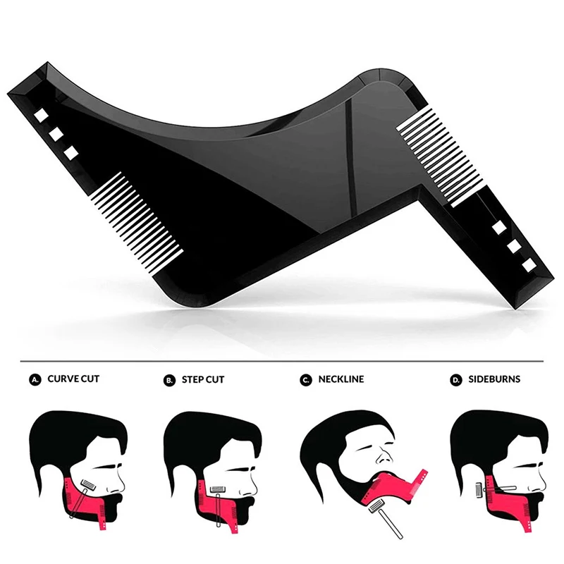 1PC Plastic Beard Comb For Men, Mustache Grooming And Styling Comb, Facial Hair Care Tool, Great For Daily Use & Perfect Gift