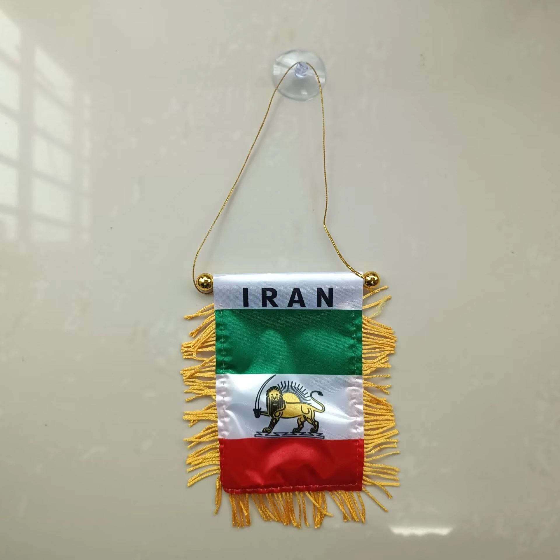 Aerxemrbrae 8*12cm Car Window Polyester Iran Hanging Pennant Flags Historic Lion Crown Mini Pennant