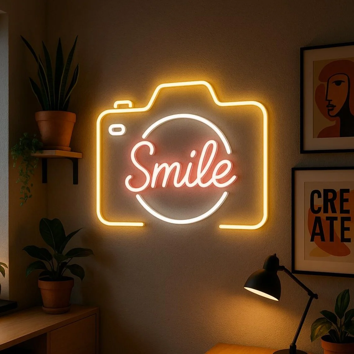 Camera Neon Sign Photography Studio Decor Custom Neon Wall Decor for Photographer Aesthetic Art Sign for Photo Studio