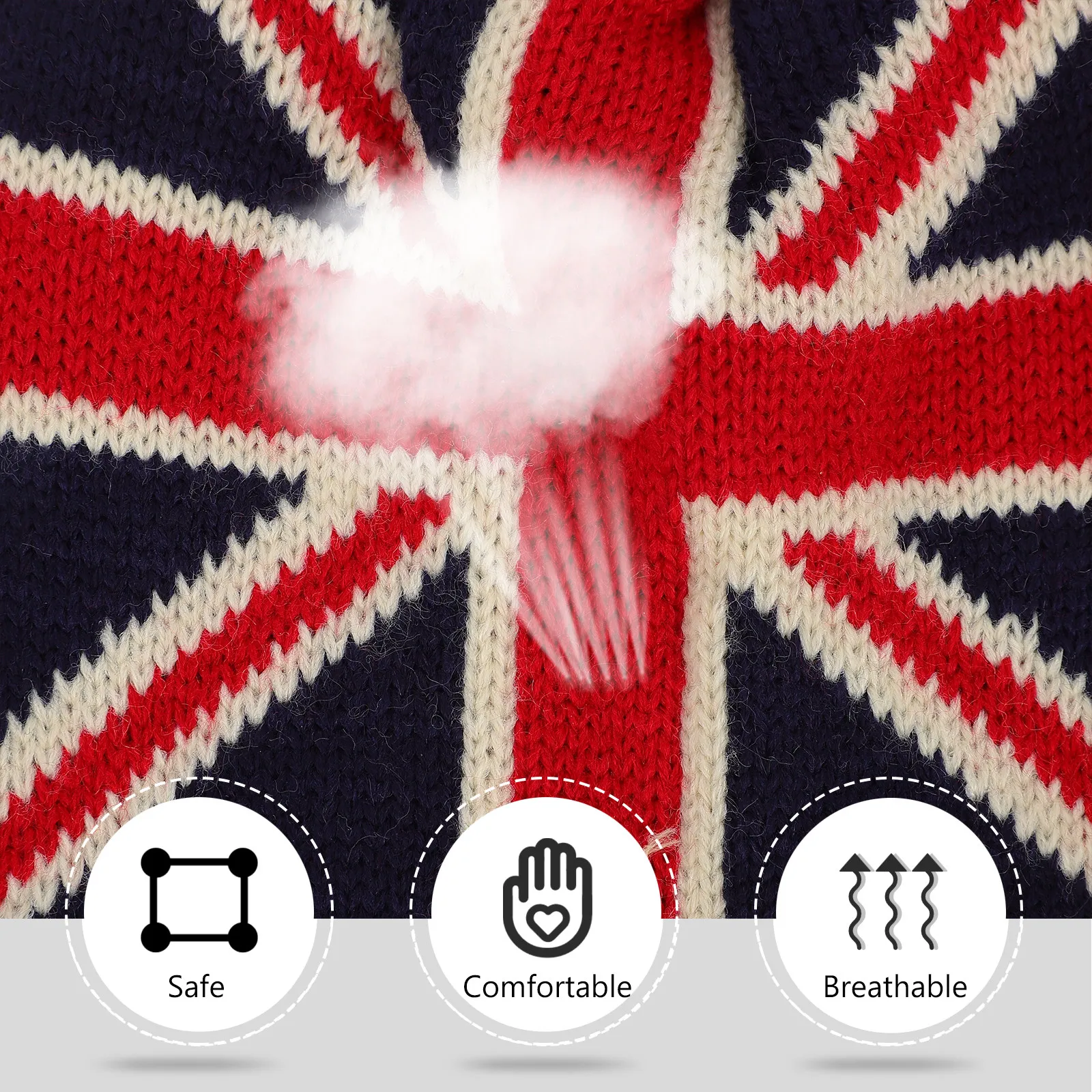 

Knitted Hat Uk Flag Pattern Warm Acrylic Fibers Fashionable Lightweight Elastic Outdoor Winter Autumn Hat Gift for Women Girls