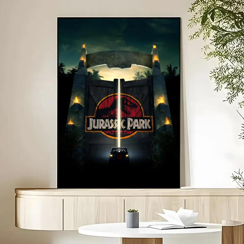 J-Jurassic Park Dinosaur World Poster HD Art Sticky Wall Waterproof Home Living Room Bedroom Bar Aesthetic Decoration