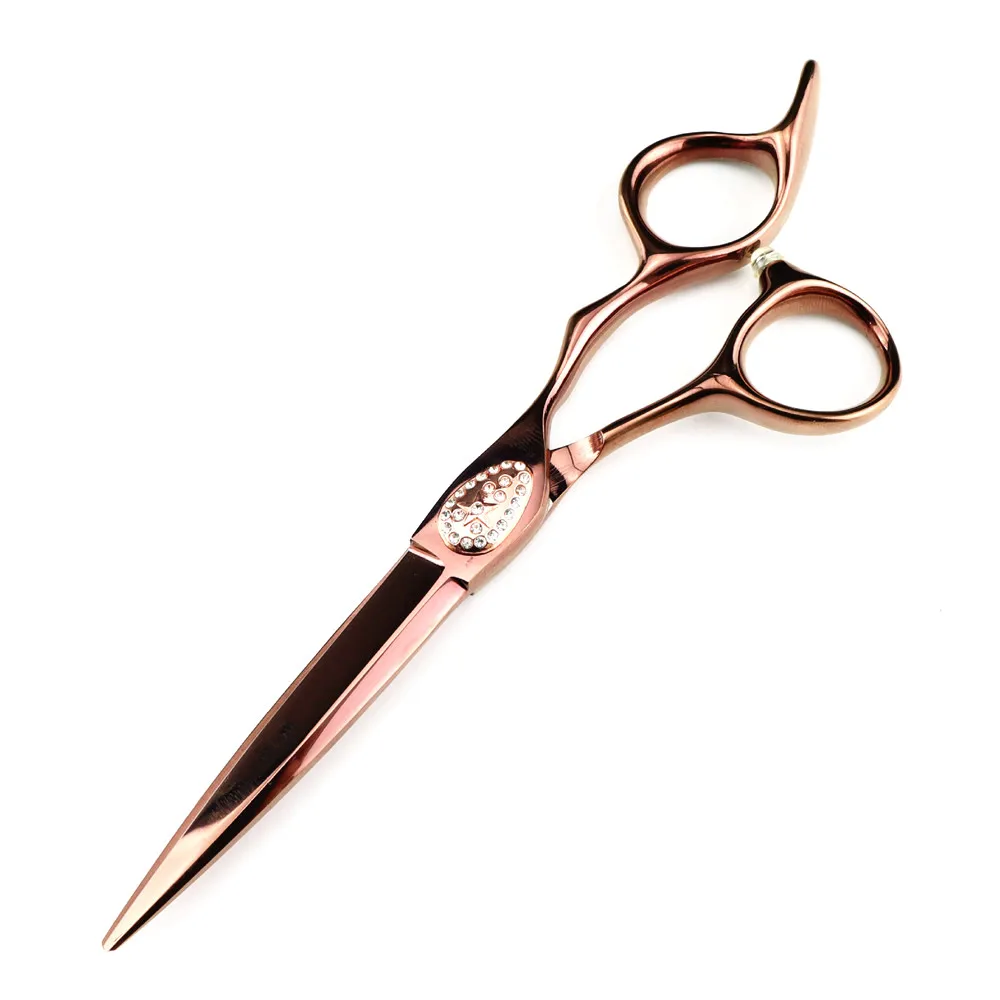 Professional JP440C steel 6 \'\' Gem scissor Bronze hair scissors haircut thinning barber hair cutting shears hairdresser scissors