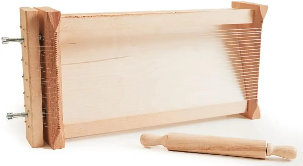 

Traditional Italian Pasta Maker Machine with Rolling Pin, Noodle Maker, 17” X 8.5” Board