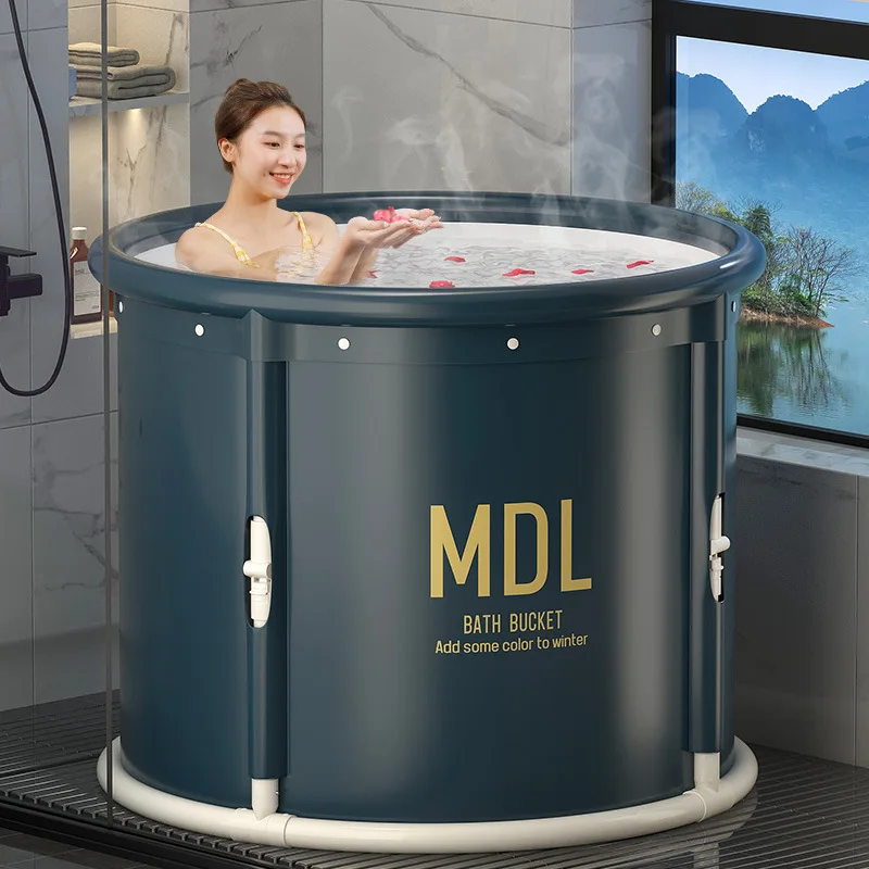 YP Portable Foldable Bath Bucket Adult Special Easy Drainage Full Body Bath Constant Temperature Fumigation Bucket Free