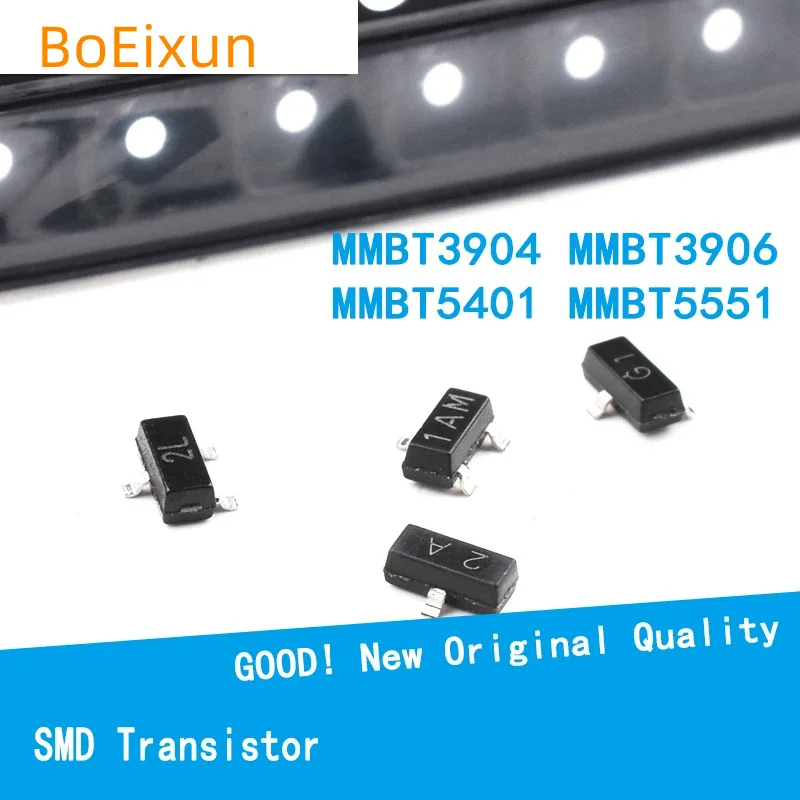 100PCS/LOT MMBT3904 MMBT3906 MMBT5401 MMBT5551 1AM 2L G1 2A SMD Transistor New Original KIT SOT23