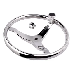 Stainless Steel Boat Steering Wheel 3 Spoke 13-1/2