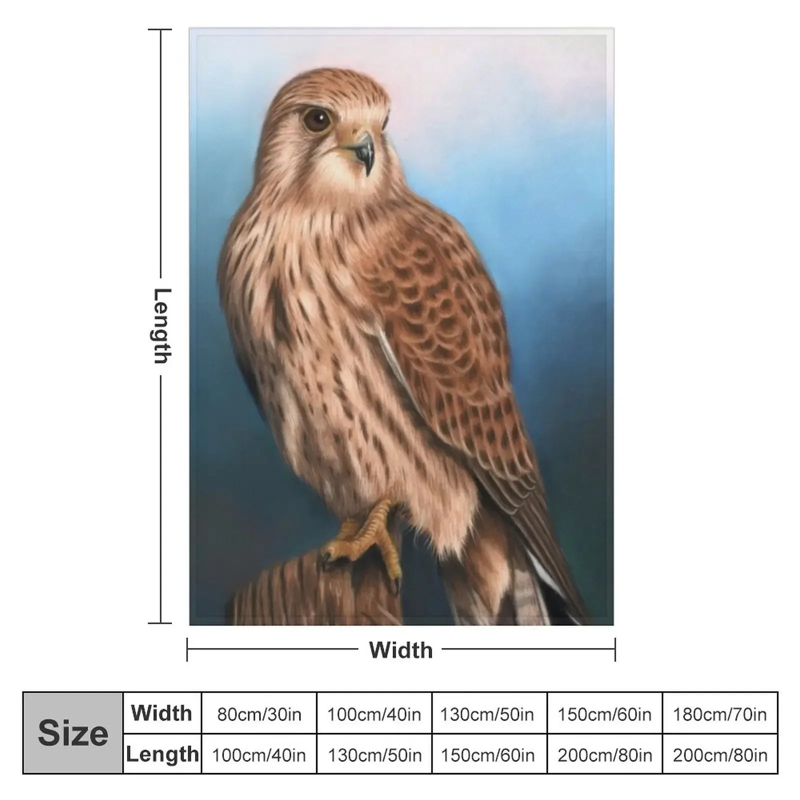 Kestrel Bird Throw Blanket blankets and throws Personalized Gift Blankets