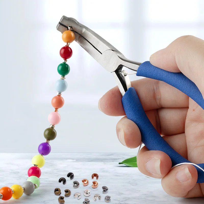 High Carbon Steel Bead Holding Pliers with Round Hole - Specialized Tool for DIY Jewelry Beading & Positioning
