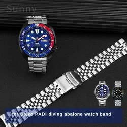 For Seiko Replace Watch Strap Prospex Series Sports PADI Diving Abalone SRPE99K1 Waterproof 22MM Solid Stainless Steel Watchband