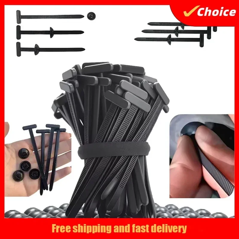 Self-Locking Nylon Cable Tie Buckle Auto Fastener Screw Zip Ties Holder Clip Car Trunk Engine Guard Panel Wire Management Straps