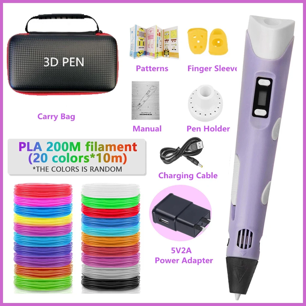 

Original 3D Pen Set DIY 3D Printing Pen With 200M PLA Filament Creative Educational Toy Festival Birthday Gift For Children