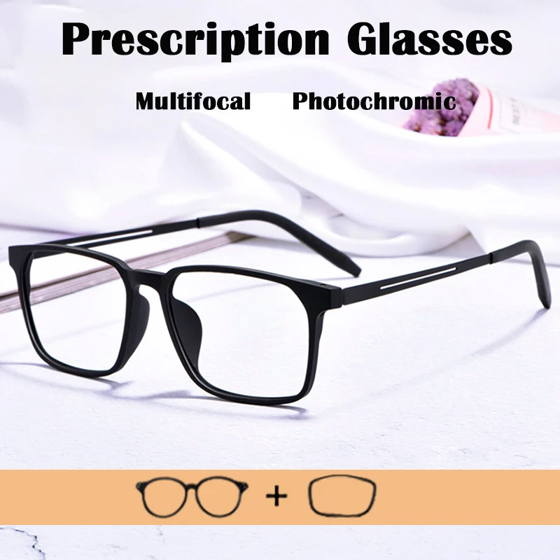 

Custom Prescription Glasses Men Women Photochromic Reading Glasses Progressive Myopia Business Big Rim Customized Anti Blue Ray