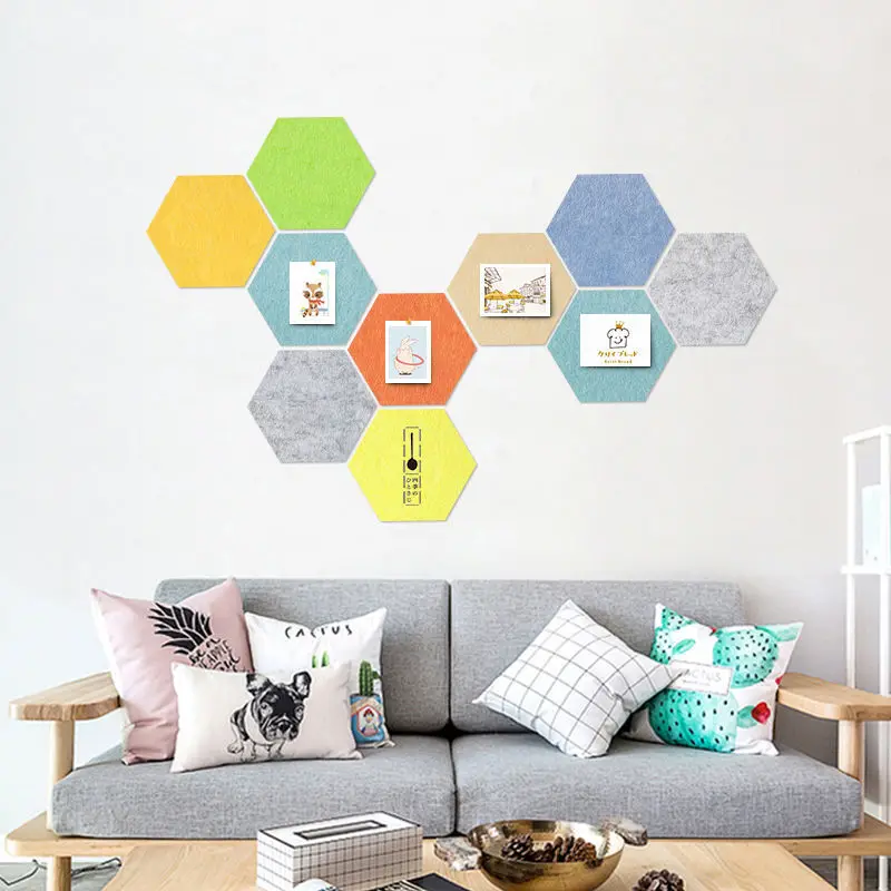 Imagem -06 - Modern Hexagonal Felt Wall Stickers Papéis de Parede Estéticos Fotos Placa de Arte Shool Escritório Quarto Home Decor Acessórios Decoração