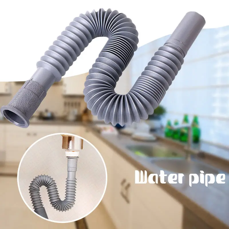 

80cm Universal Drain Plumbing Hoses Pipe Kitchen Basin Strainer Extension Flume Pipe Kit Sink Waste Drain Filter Waste Drainer