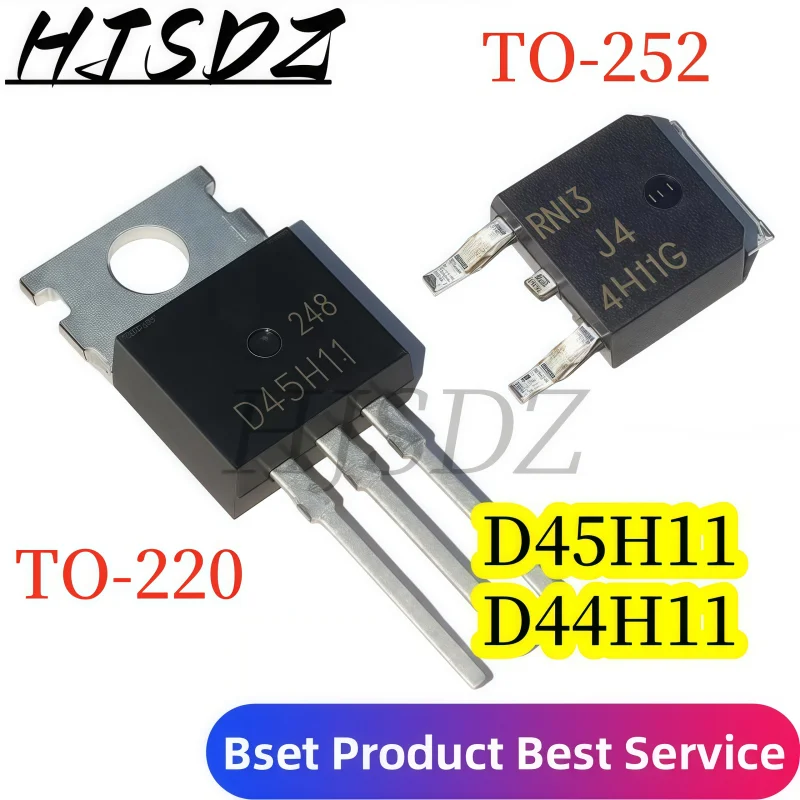 Ufficiale di abbinamento di cristalli di potenza del silicio【20PCS】100% qualità originale D45H11 D44H11 TO220 D44H11 D45H11 TO252 Chip IC al por mayo