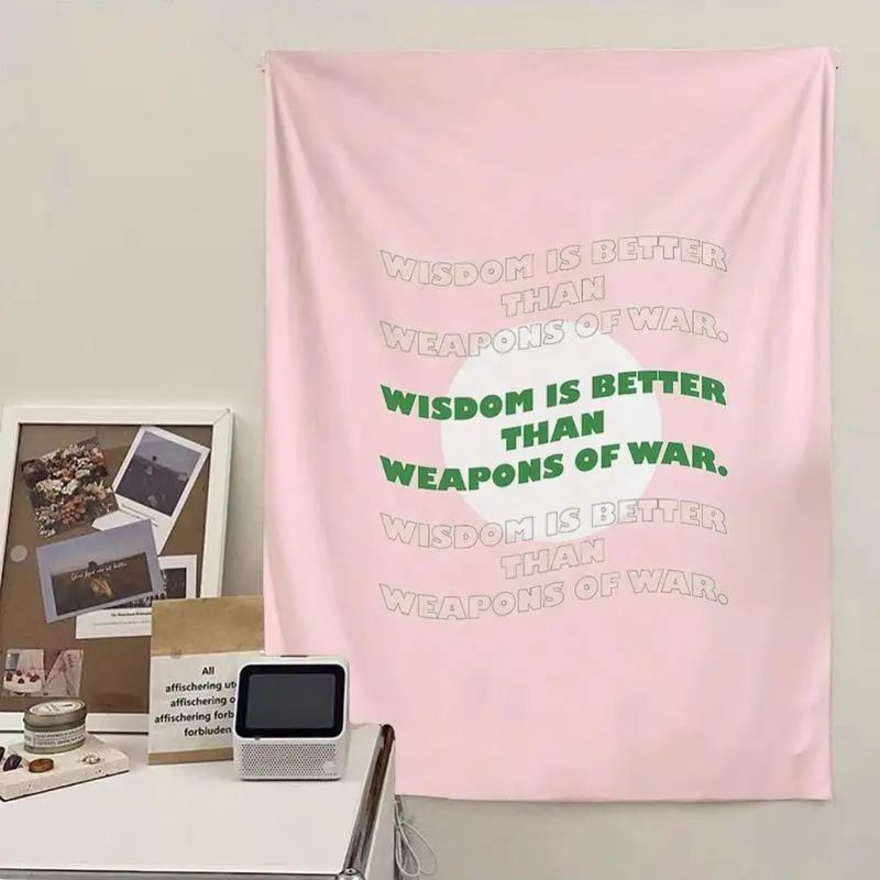 VIKAMA Quote Tapestry, Minimalist Aesthetic Text Art Tapestry, Photo Background for Live Streams and Photoshoots, Home Decor