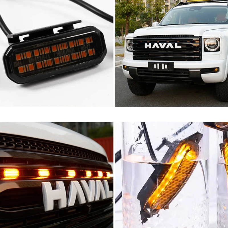 For GWM Great Wall Haval H9 2rd 2024 2025 Grille Small Yellow Light Modification LED Light Automotive Decoration Accessories