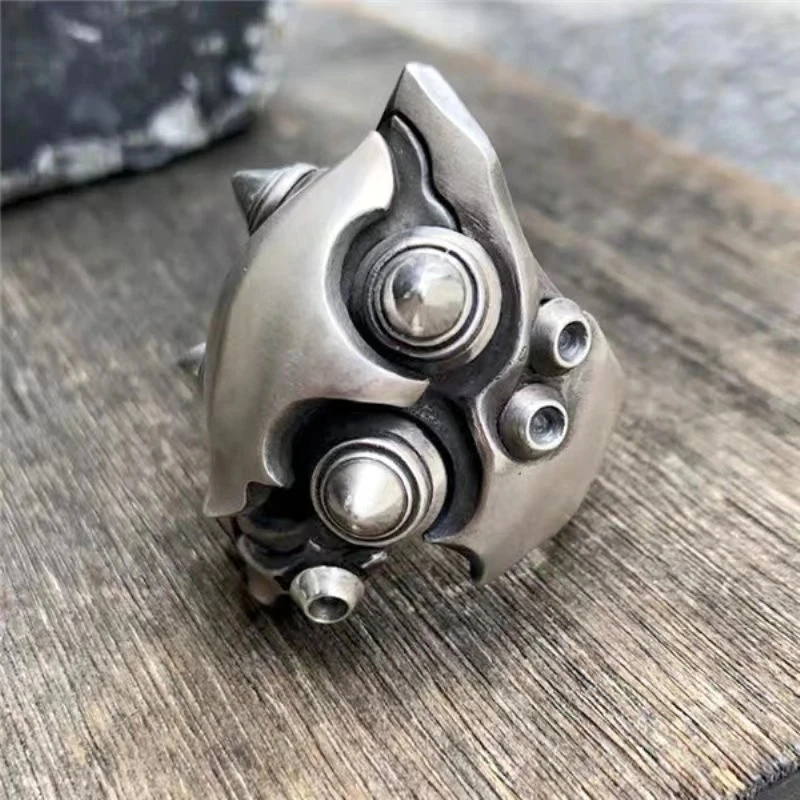 Personality Punk Alien Mecha Rings for Motorcycle Party Goth Cool Finger Ring Monster Dunjia Rings Men Women Jewelry Accessories