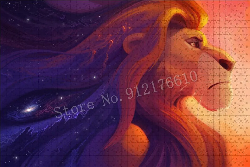 Adult Puzzle Jigsaw 300/500/1000 Pieces Disney Anime Lion King Simba Puzzles Family Decompress Educational Kids Toys Gifts